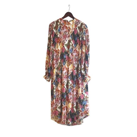 Anthropologie Maeve Shara Floral Patchwork Printed Midi Dress Size Small - Picture 5 of 12
